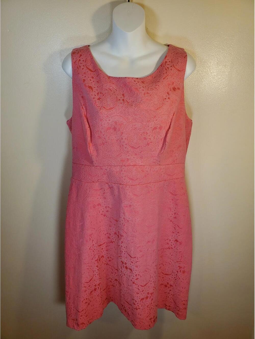 Tribal Women's Size 12 Floral Textured Knee Length Sleeveless Stretch Dress